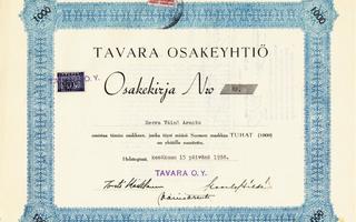 1938 Tavara Oy, Helsinki osakekirja