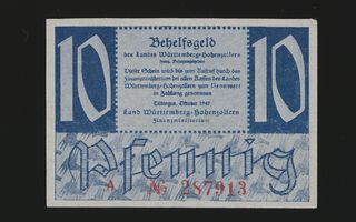 Saksa 10 Pfennig 1947 Württemberg-Hohenzollern