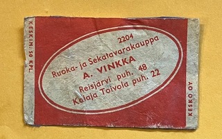 Tulitikkuetiketti - A. VINKKA