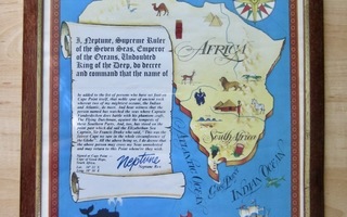 Africa , springbok  Atlas  paperikuva kehyksissä,  T / 94