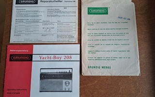 Grundig Yacht-Boy 208 käyttöohjekirjanen ja huoltomanuaali