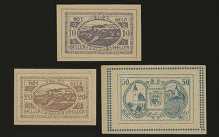 Itävalta Notgeld 10, 20, 50 Heller, Lasberg 1920