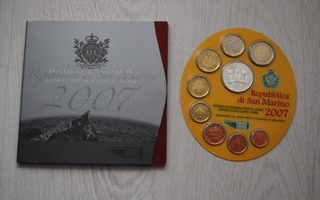 San Marino 2007 official set of 9 coins 1c-2€ + silver 5€ BU