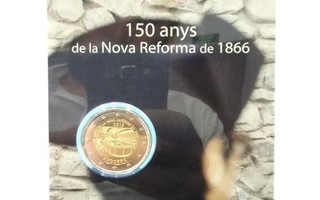 ** ANDORRA 2€ 2016 Reformi 150 vuotta kortissa **