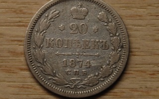 Hopea, 20 kopeekkaa 1874 Aleksenteri II