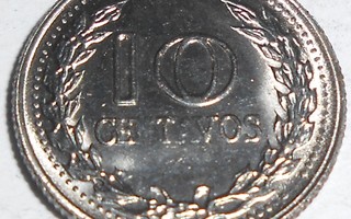 KOLUMBIA  10 Centavos  v.1975  KM#253    Circ.