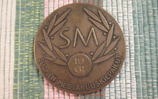 SM 1961 Suomen Mestaruuskilpailut mitali.