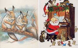kortti Kaksi oravakorttia - erilaisia joulukorttisettejä