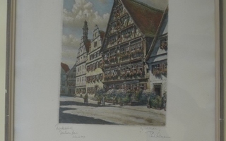 TAULU 43x35cm Saksalainen Talo vuodelta 1453