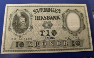 Svenska riksbanken 10 kr 1958