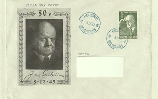 FDC Jean Sibelius 80 vuotta 8.12.1945