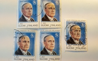 Lauri Kristian Relanderin syntymästä 100 vuotta postimerkki