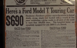 Peltikyltti Ford model T touring car