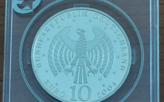 Hopearaha 10 euroa 2004 Saksa, kolikossa hopeaa 16,65 g