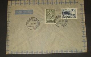 FDC 1947 Maanviljelys ja SMY samalla kirjeellä