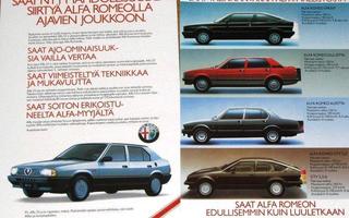 1984 Alfa Romeo mallisto esite - KUIN UUSI - suomalainen