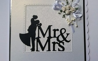 Mr & Mrs HÄÄPARILLE  - Käsintehty kortti (kuorella)