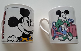 Vintage Disney mukit 2 kpl Minni & Mikki Hiiri
