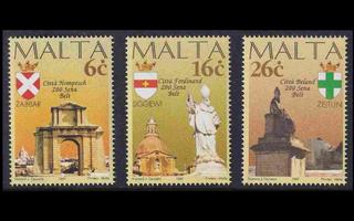 Malta 1005-7 ** Kaupunkien juhlavuosia (1997)