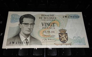 Belgia Belgium 20 Francs 1964 sn758 VF