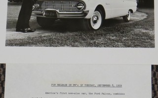 1959 Ford Falcon pressikuva + tekstisivu