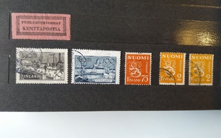 Erä suomalaisia postimerkkjä joissa kohdistus vinossa