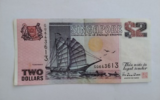 Singapore 2 Dollaria, käytetty seteli