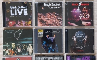 Black Sabbath Live - levyjä (11 kpl) vuosilta 1969 - 2013