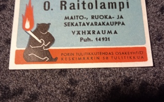 TT-etiketti:O.Raitolampi,Vähärauma,Pori