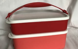 Tupperware EVÄSRASIA setti 900ml ja 1,5litraa puna sävyinen