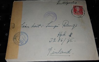 Ruotsi - Suomi Kenttäposti Sens.kirje -42 sisältö PK800/2