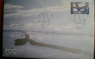 FDC Suomen lippu 1. luokka 1.1.2002 - LaPe 1601