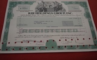 Osakekirja Yhdysvallat RJR Holdings Group, Inc. 1989