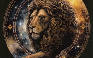 Horoskooppimerkki Leijona (postikortti)
