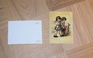 Postikortti tyttö ja poika