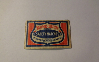 TT-etiketti None-such safety matches