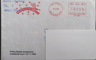 Suomen Posti, Pitney Bowes -joululeiman FDC 16.11.1995, kulk