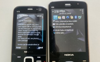 2kpl Nokia N78 ja N96 puhelinta