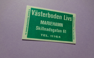 TT-etiketti Västerboden Livs, Mariehamn