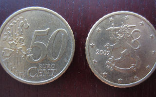50c kolikko SUOMI 2002  (AIKA RARE - HARVINAINEN)