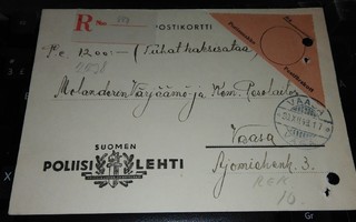 R Postiennakko Poliisilehti kortti Vaasa 1948 PK800/10