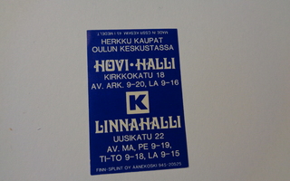TT-etiketti K Hovi-Halli / Linnahalli, Oulu
