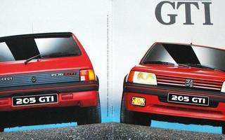 1988 Peugeot 205 GTI esite -  KUIN UUSI - 16 sivua - 130 hv