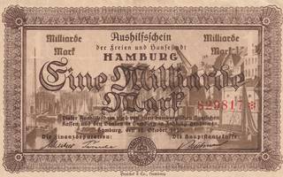 GERMANY 1 MILJARD MARK 1923 KL 6-7 TÄHDELLÄ H-0744