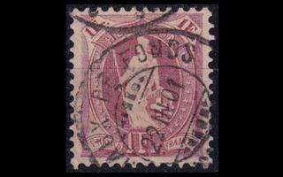 Sveitsi 63D o Seisova Helvetia 1 F purppura (11½:12) (1882)