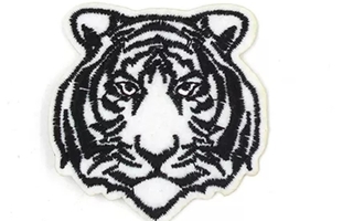 Mustavalkoinen tiikeri kangasmerkki