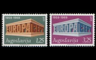 Jugoslavia 1361-2_I ** Europa (1969)