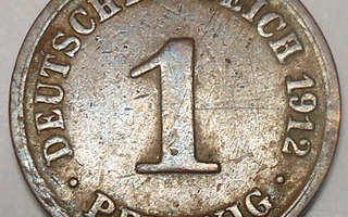 Saksa. 1 pfennig 1912A.