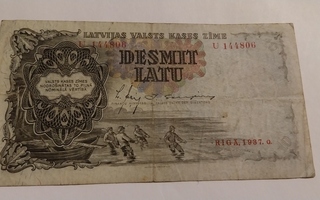 Latvia 10 latu 1937