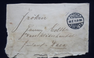 Saksasta kirje Waasaan v.1911 ALTONASTA